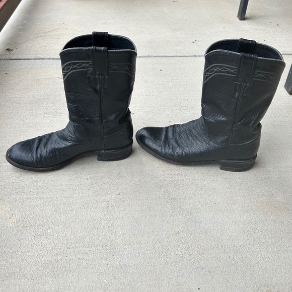 Vintage Justin Boots Western Cowboy Cowgirl Women Genuine Real Leather Roper 6.5 - Picture 1 of 10